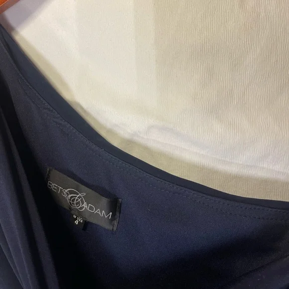 BETSY & ADAM one shoulder navy blue dress - Picture 11 of 16